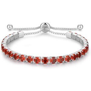 Sterling Silver January Birthstone Garnet Tennis Bracelet for Women 9.5-inch Gif